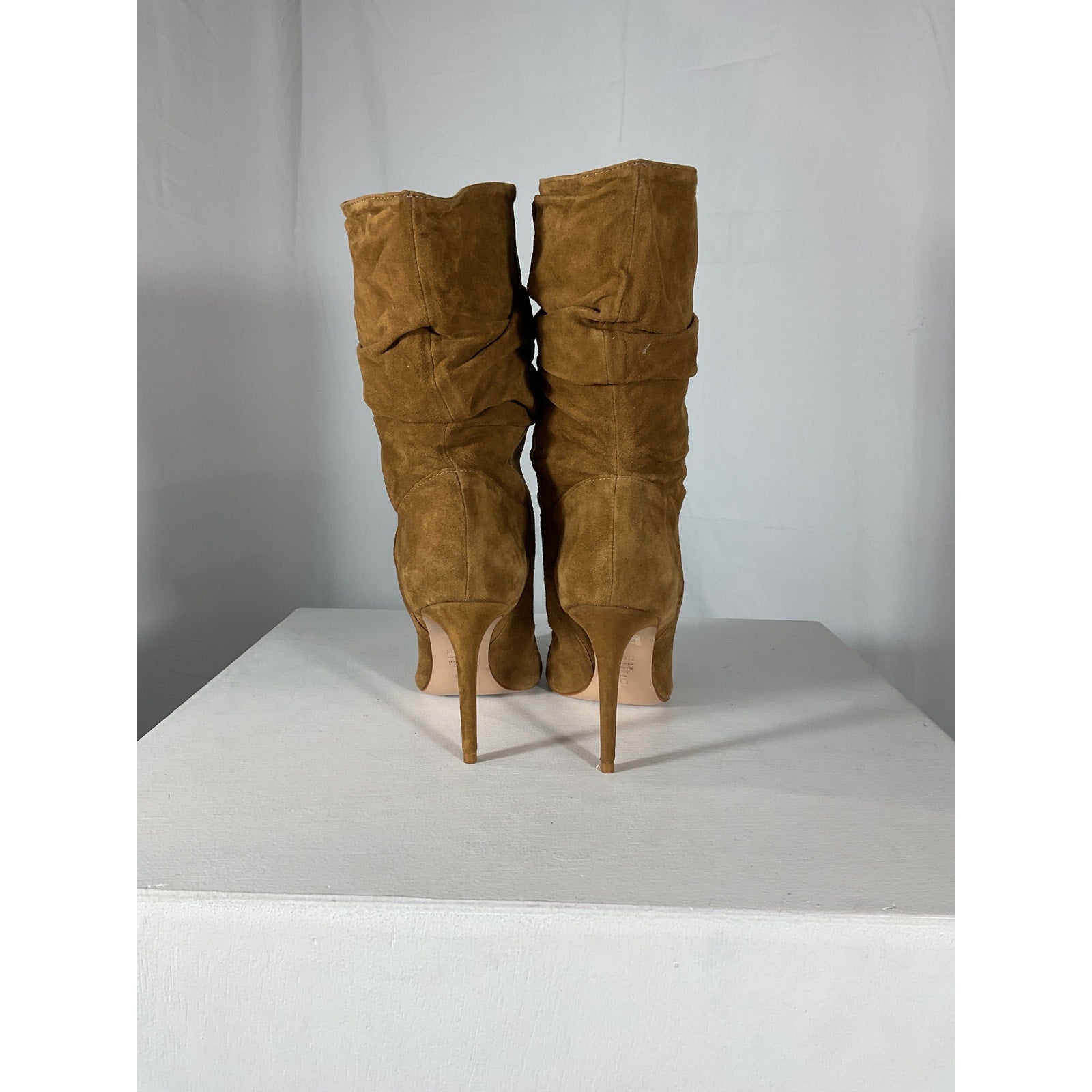 Schutz 'Ashlee' Brown Suede Slouch Pointed Toe Boot Size 9.5