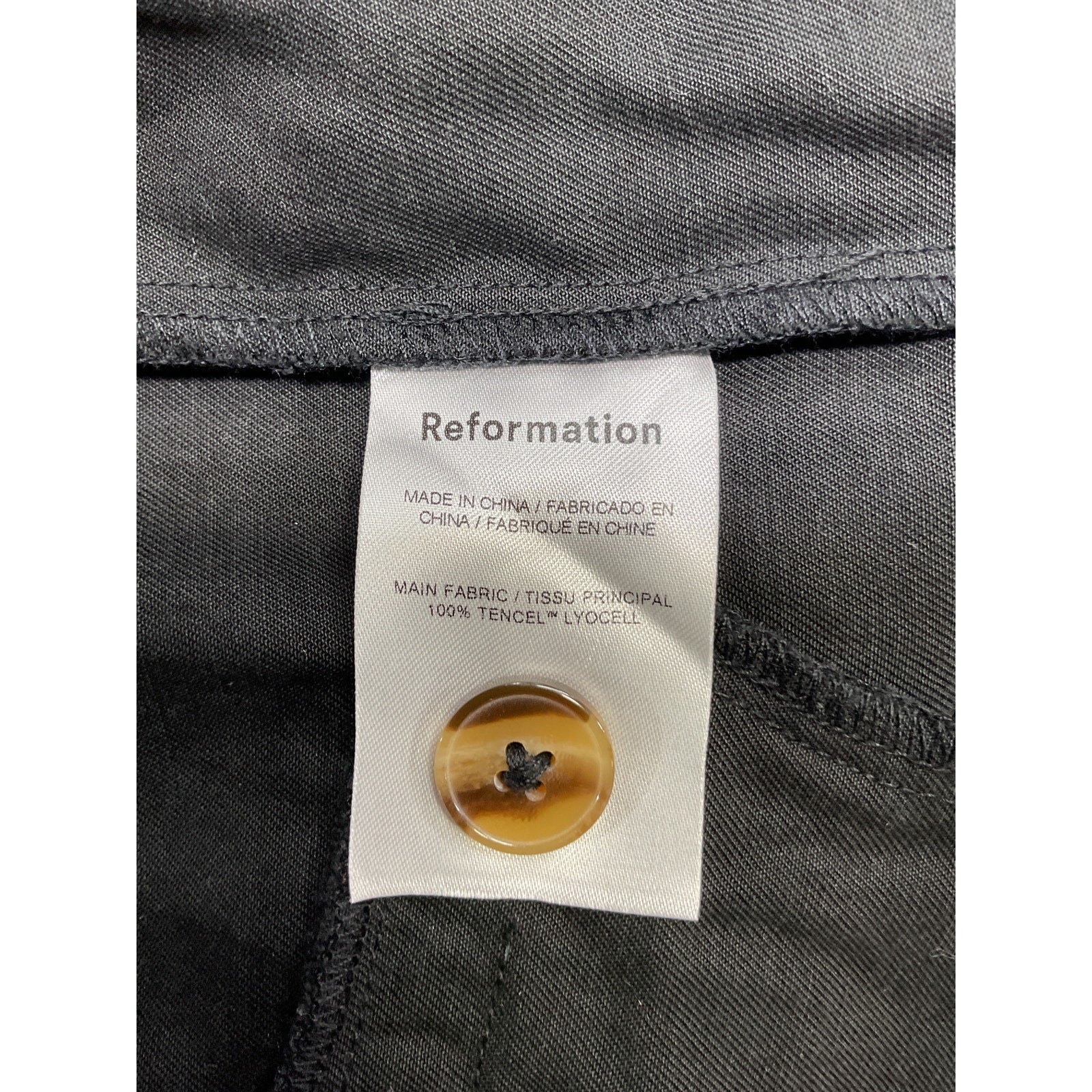 Reformation 'Petites' Black Mason Pant Size 0P