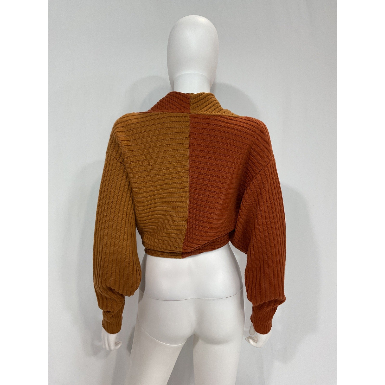 Amur Milena 'Cropped' Red Rib Knit Sweater Size P