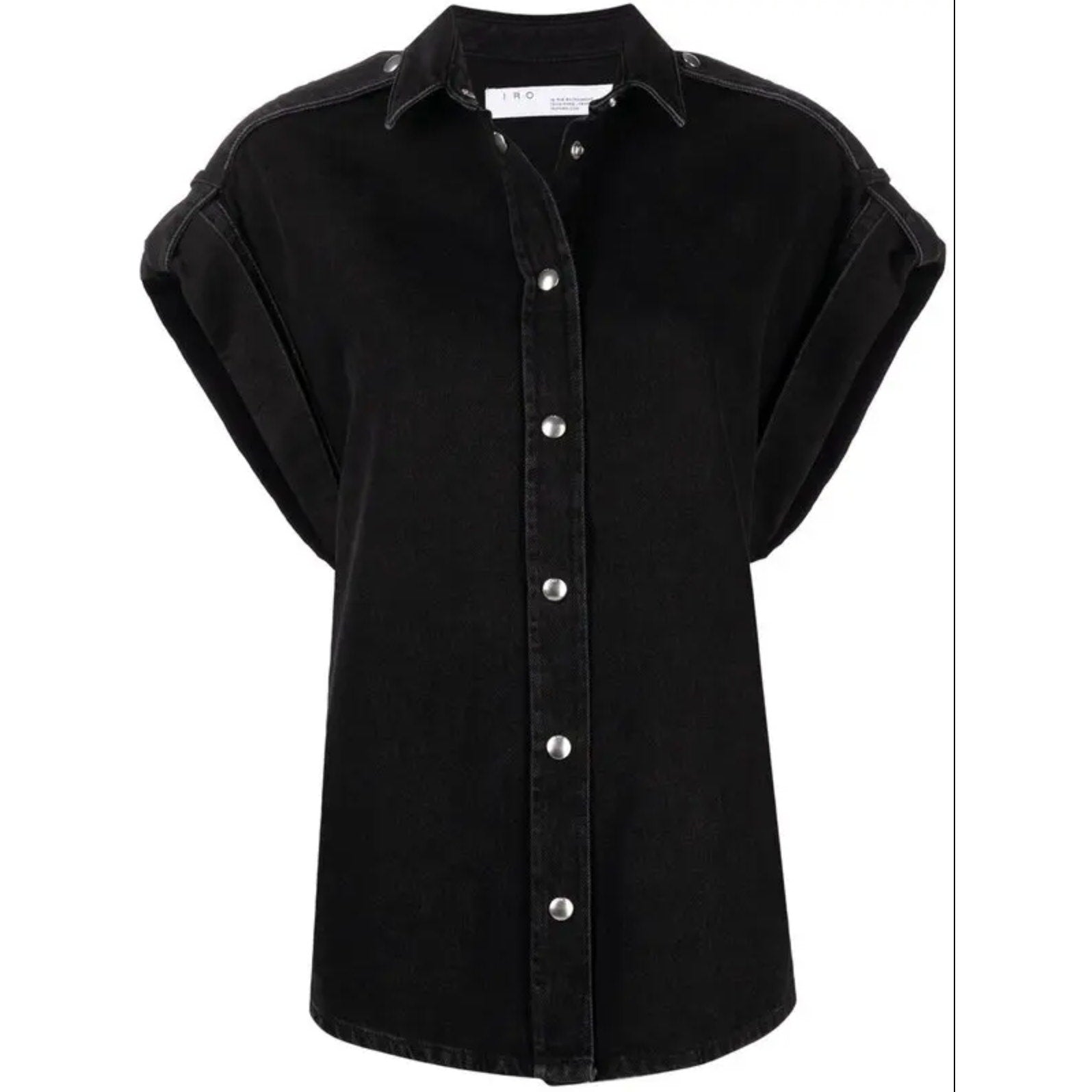 Iro 'Anglia' Black Oversized Denim Shirt Size 4