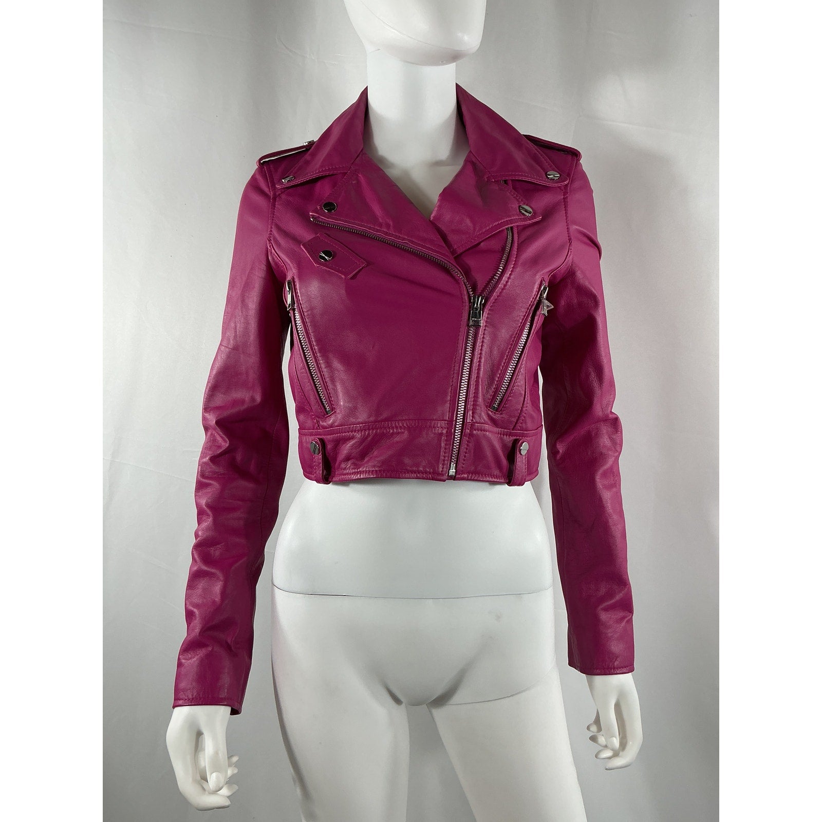Lamarque 'Ciara' Pink Leather Jacket Size S