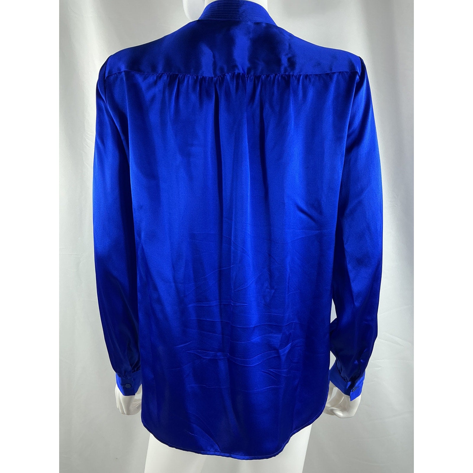 L'Agence 'Bianca' Blue Silk Collar Blouse Size XS - NWT