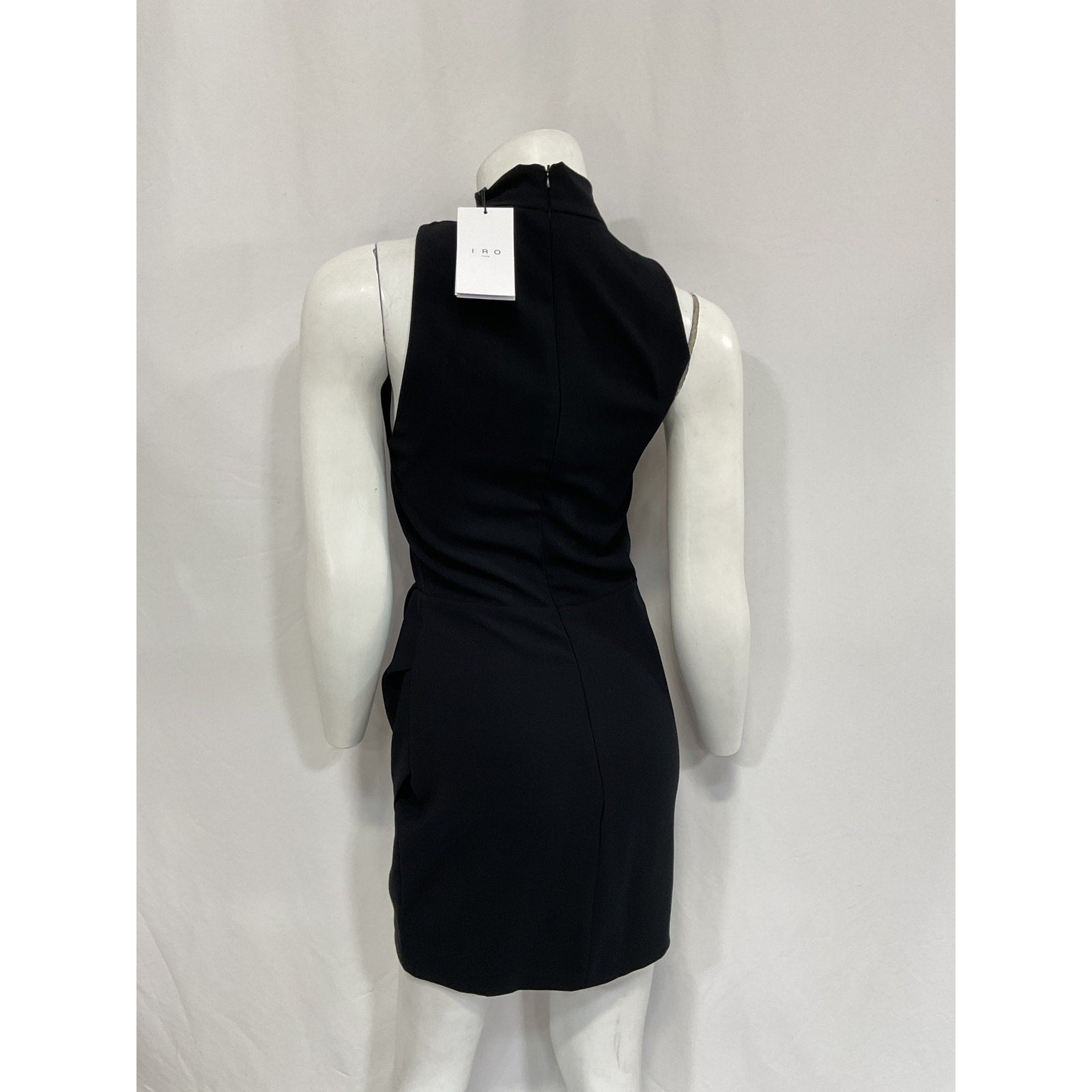 Iro 'Kamela' Black Crepe Mockneck Dress Size 34 - NWT