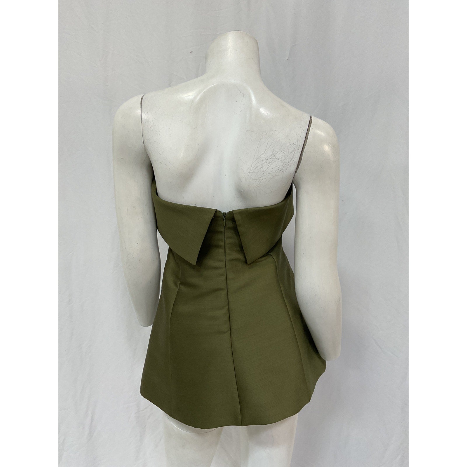 Toteme Strapless Green Cotton Sateen Top Size 34