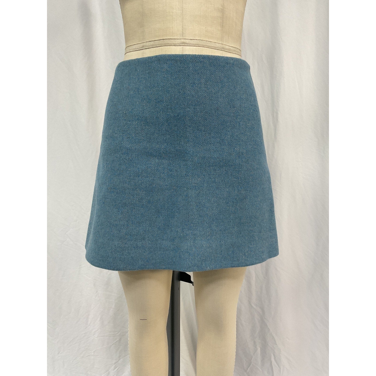 Ganni 'Twill' Blue Wool Suiting Mini Skirt Size 36
