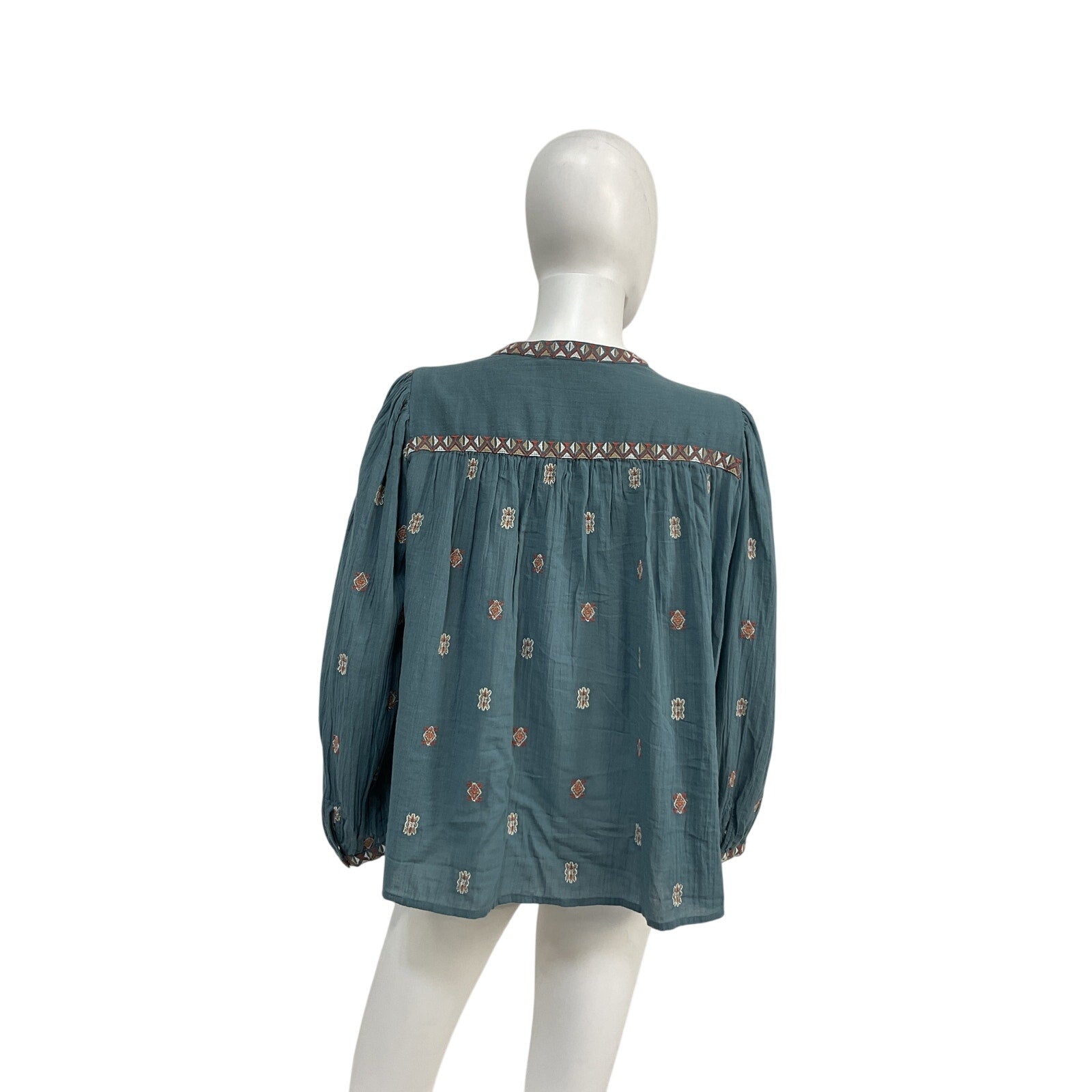Ba&Sh 'Daphne' Blue Cotton Top Size S