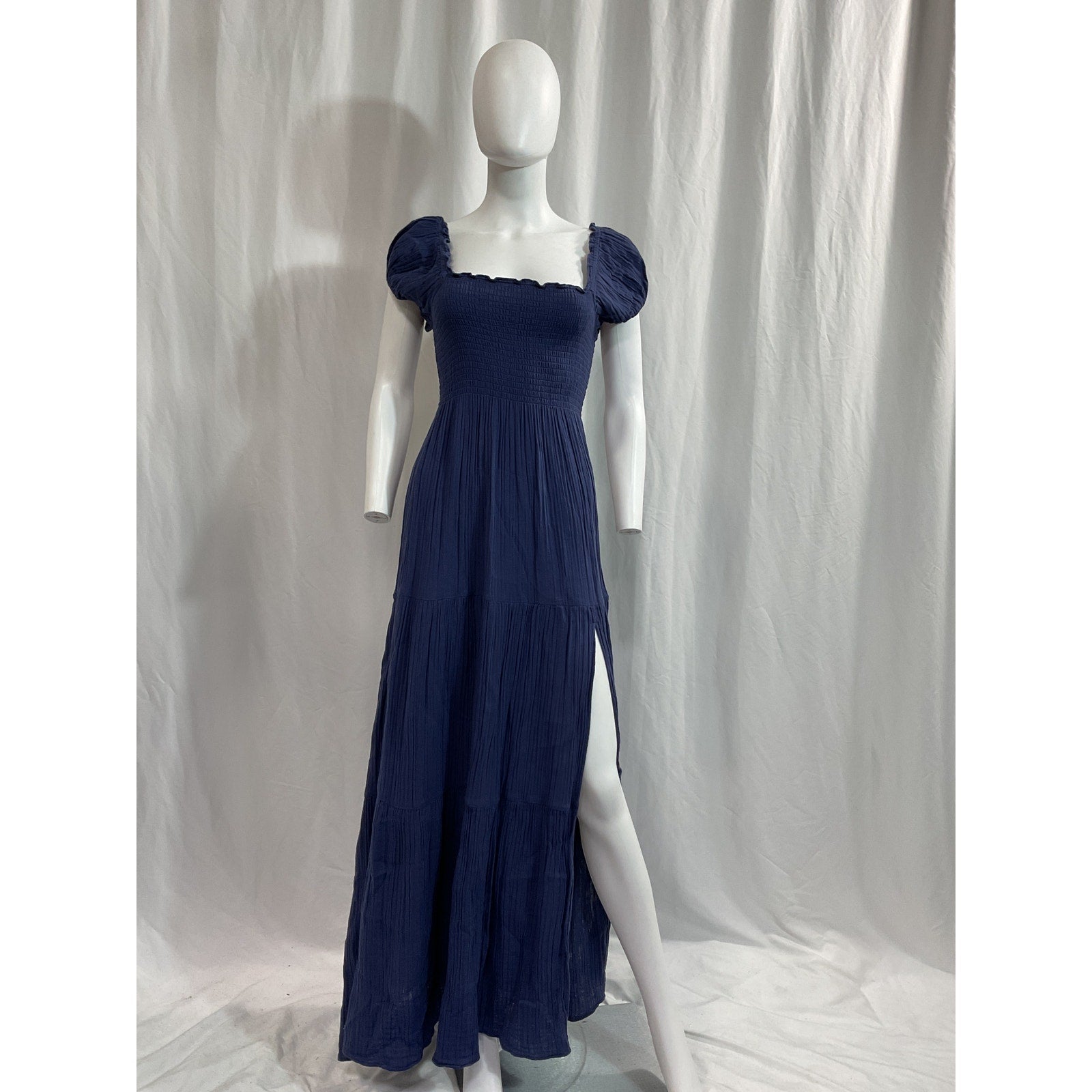 Loveshackfancy 'Alohl' Blue Cotton Maxi Dress Size P