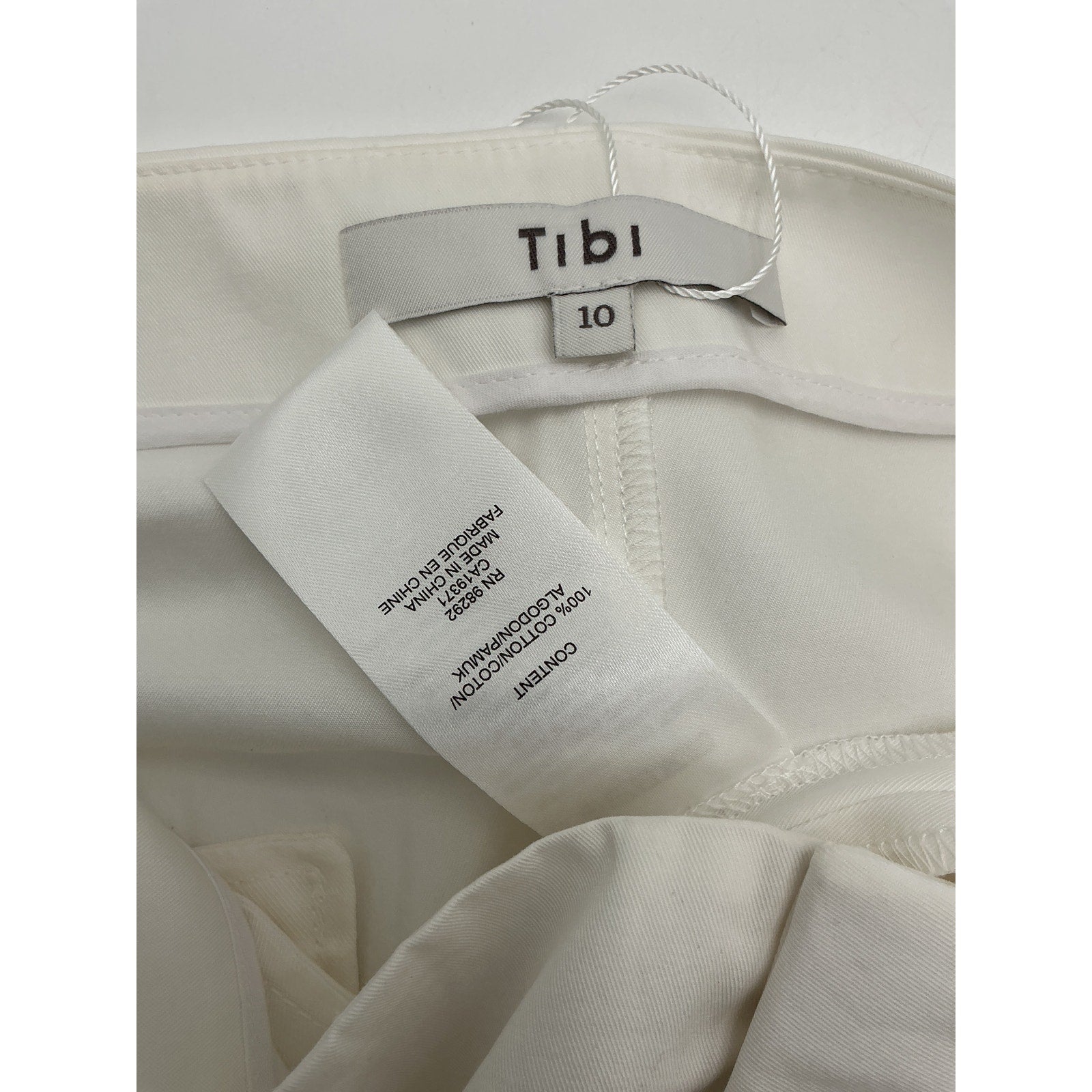 Tibi 'Bio' White Cotton Twill Riding Skirt Size 10