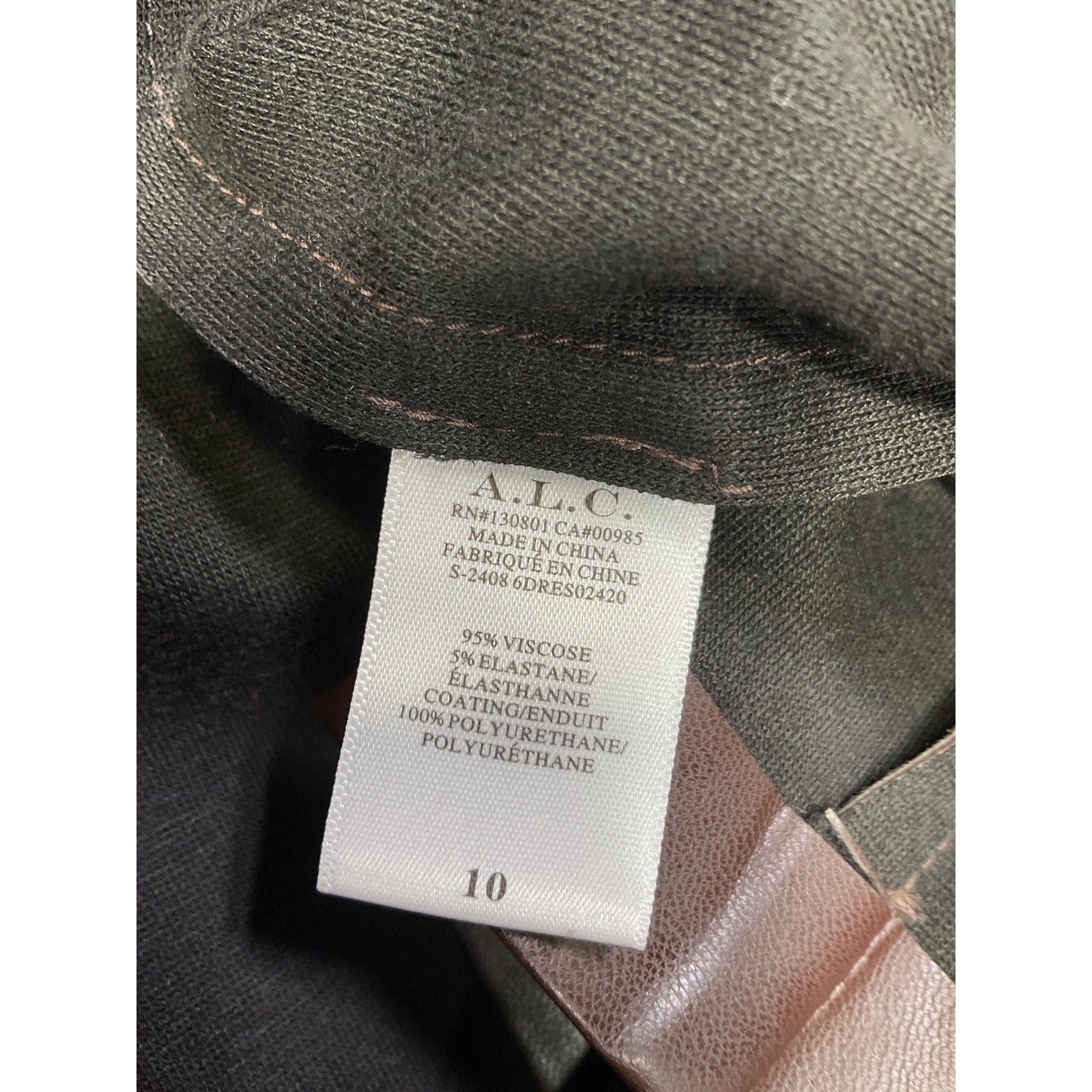 A.L.C. 'Charlotte' Brown Faux-Leather Halter Sleeveless Midi Dress Size 10
