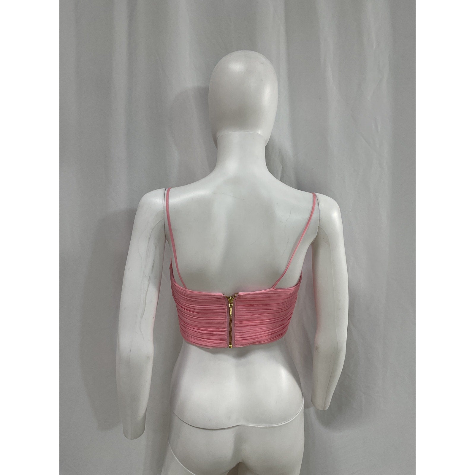 Aje 'Laurier' Pink Wave Cropped Pliss�-Organza Top Size 0