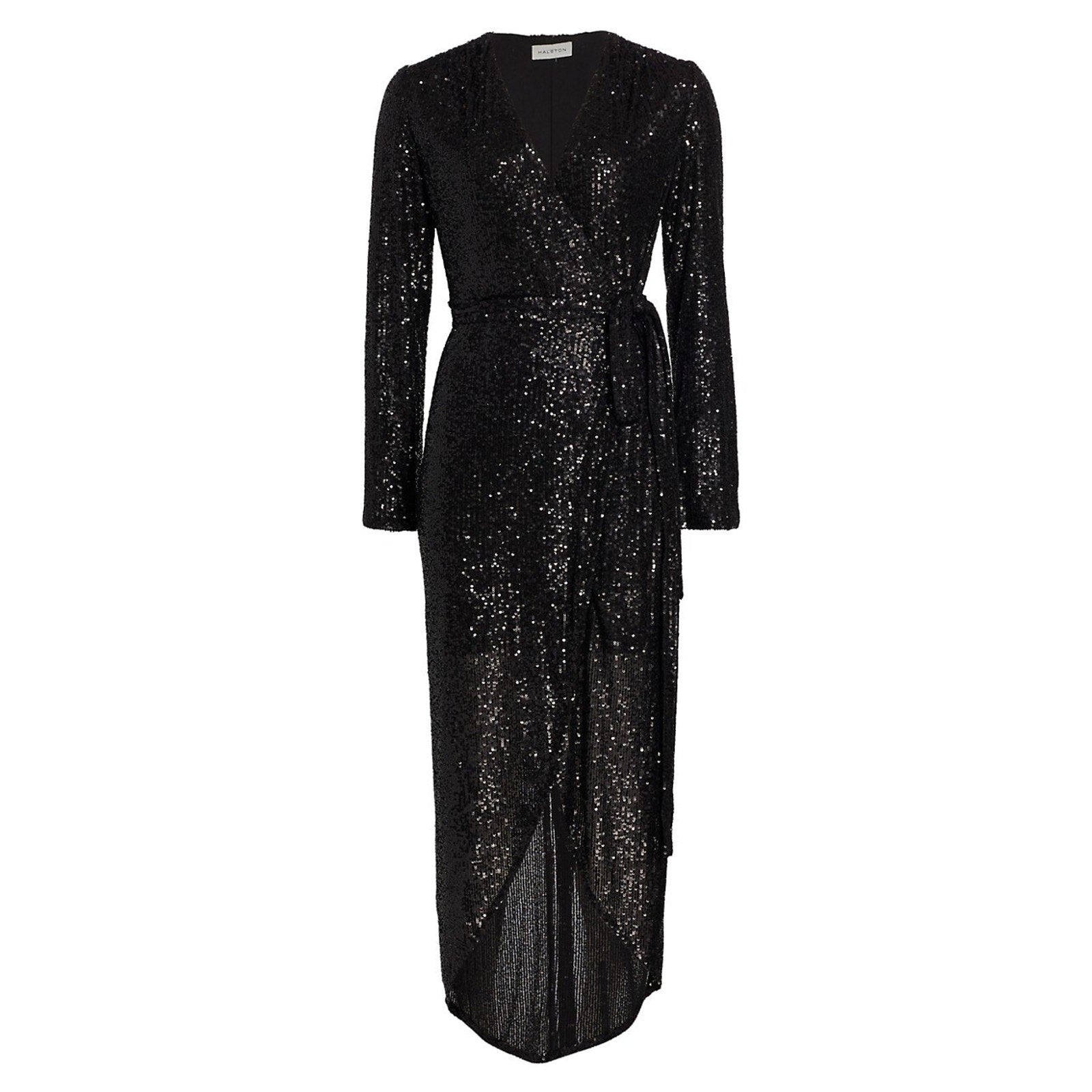 Halston 'Falan' Black Polyester Sequined Cocktail Dress Size 6