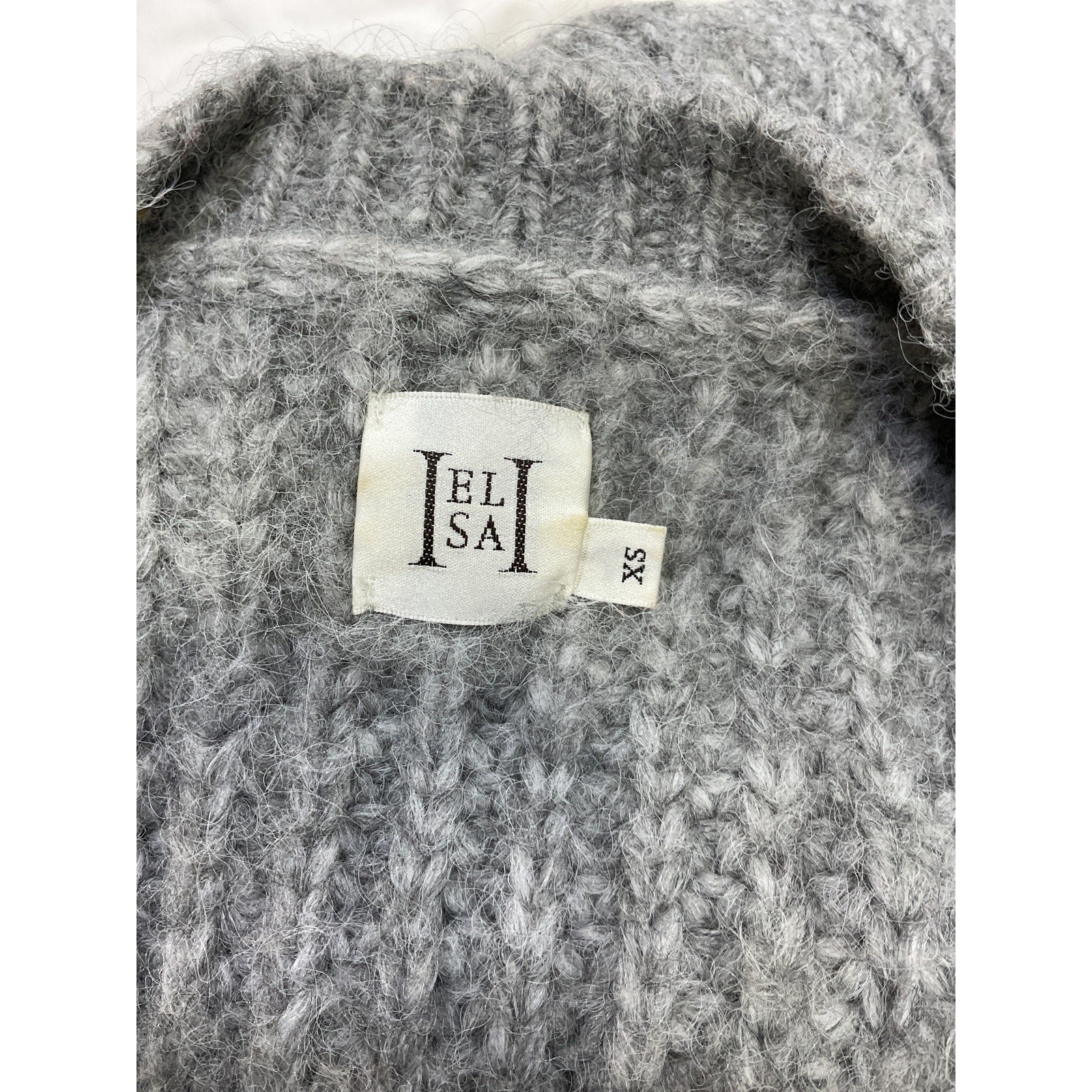 Helsa 'Serena' Grey Acrylic Cable Cardigan Size XS