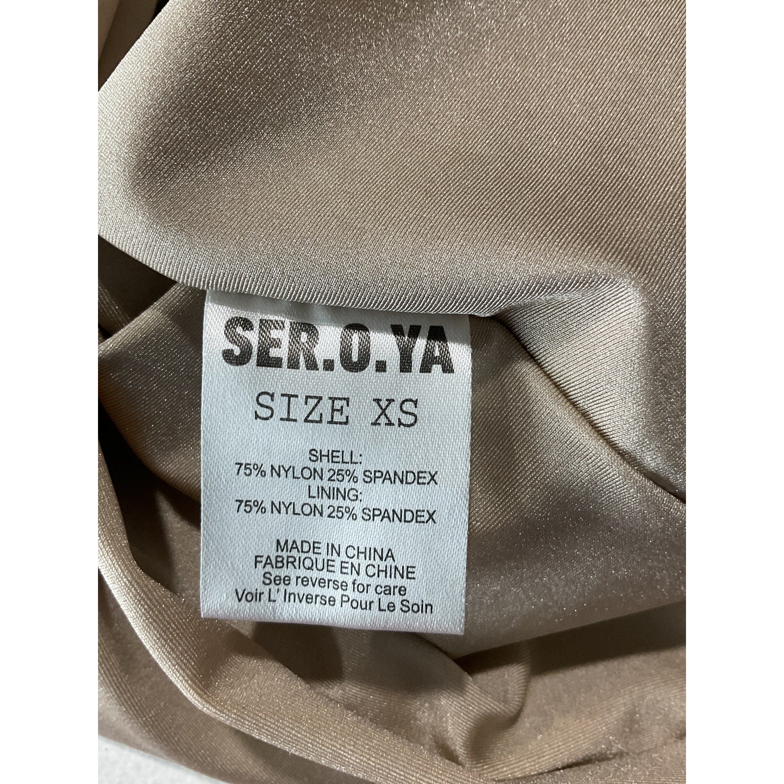 Ser.O.Ya 'Debbi' Gold Nylon Strapless Top Size XS
