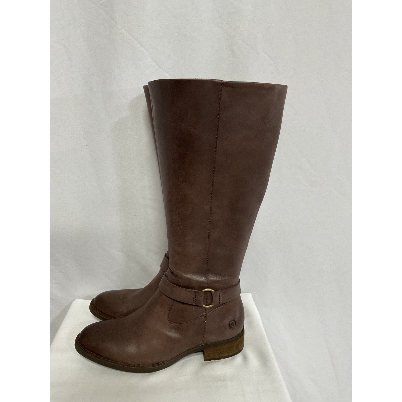 Born 'Saddler' Brown Wide Calf Boot Size 7.5