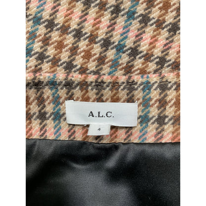 A.L.C. 'Rylee' Brown Plaid Mini Skirt Size 4