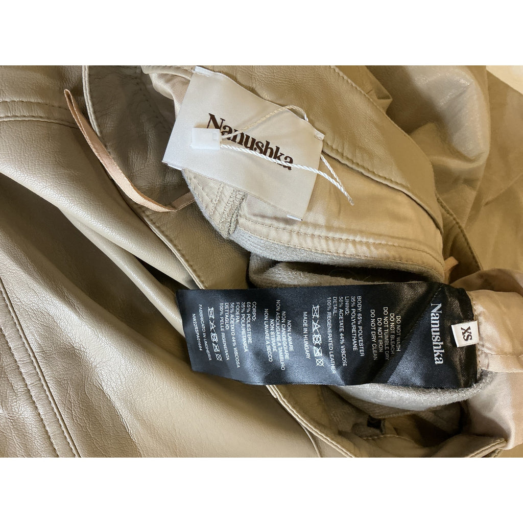 Nanushka 'Zoey' Beige Polyester Cropped Flared Pants Size XS