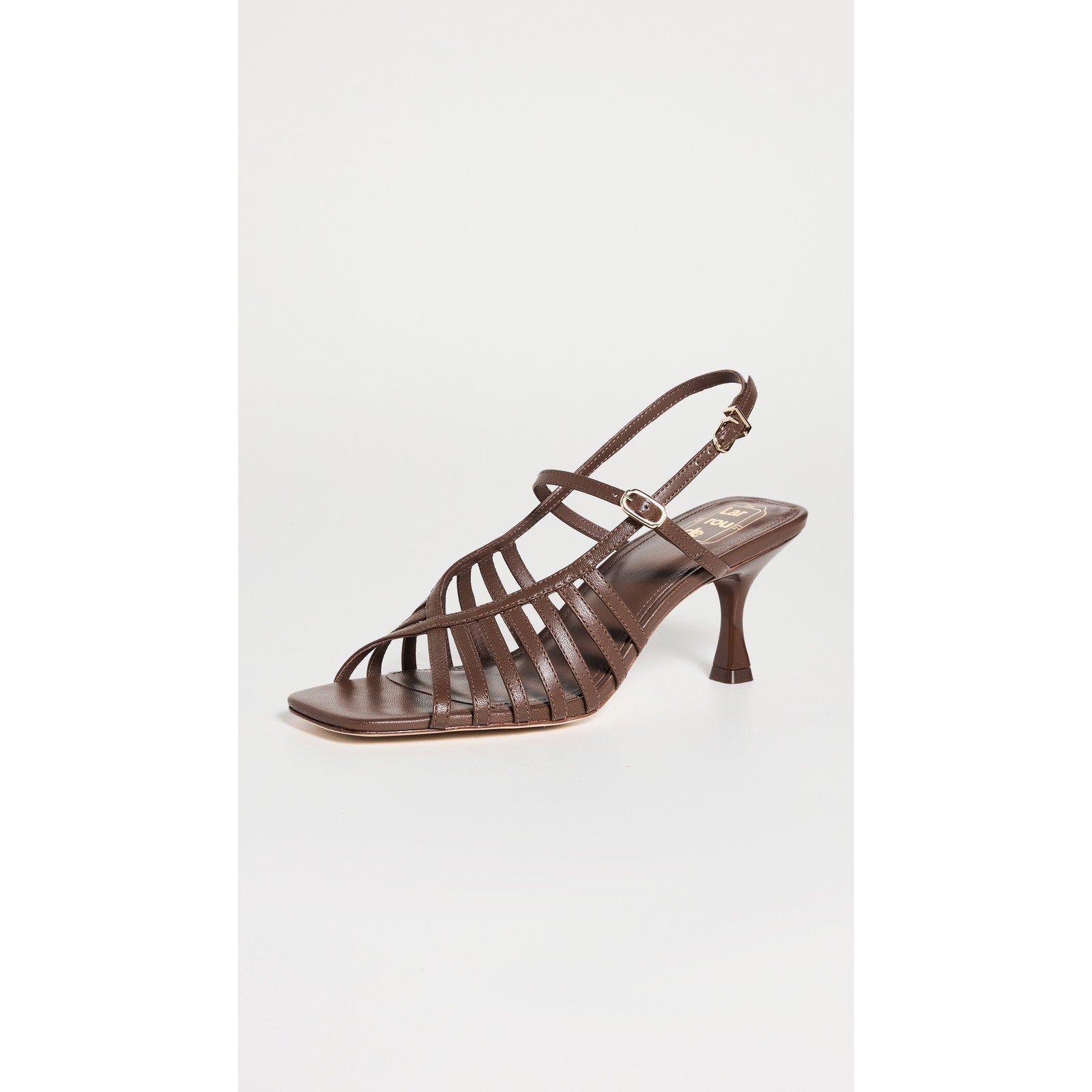 Larroude 'Leandra' Brown Leather Sandals Size 9