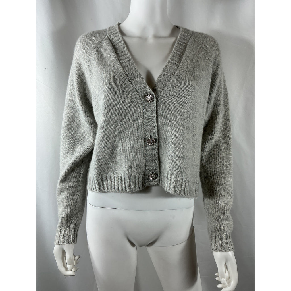 Ba&Sh 'Clapam' Grey Cashmere Cardigan Size S