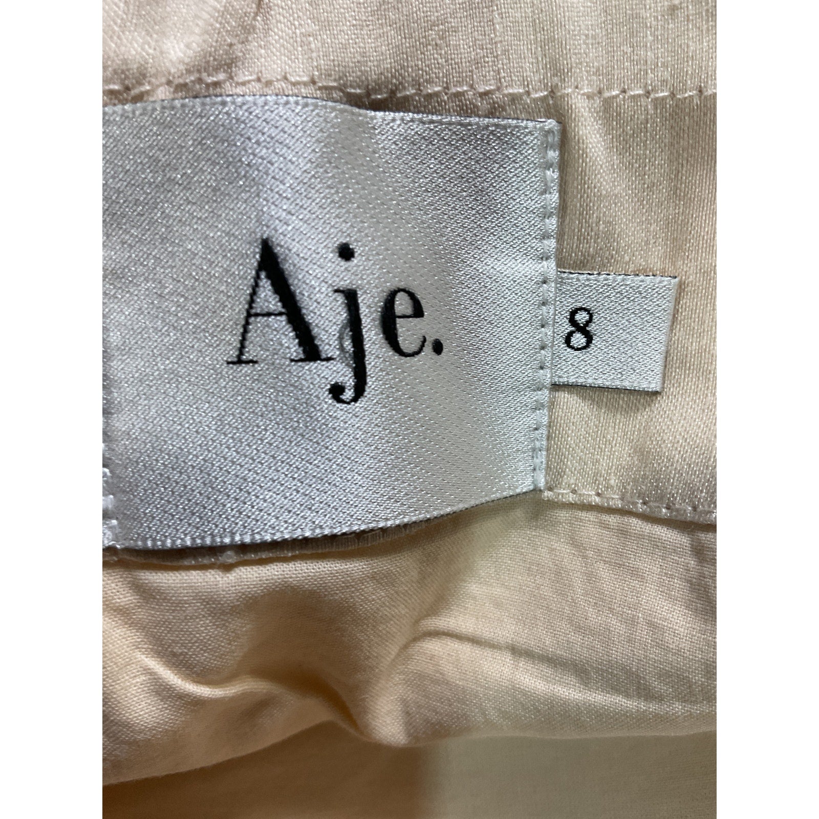 Aje 'Cari' Tan Ruched Waist Gathered Mini Skirt Size 8