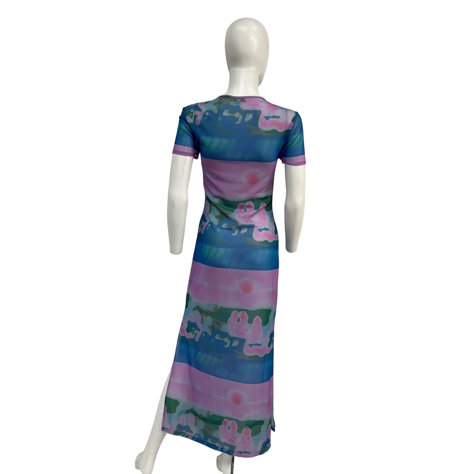 Miaou 'Billie' Blue Polyester Midi Dress Size S