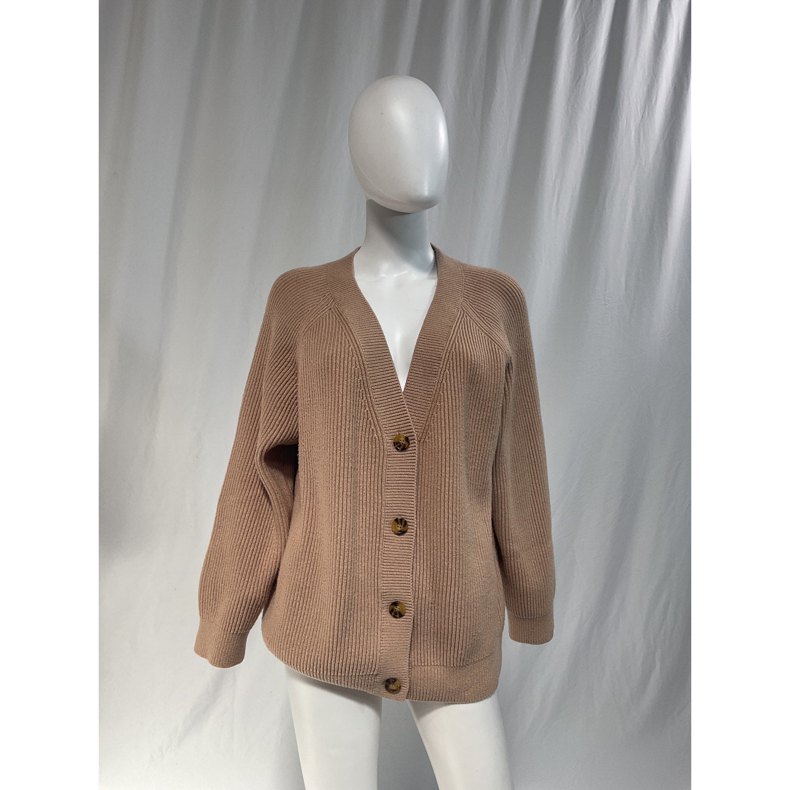 Bumpsuit Cozy Knit Brown Ribbed Cardigan Size XS