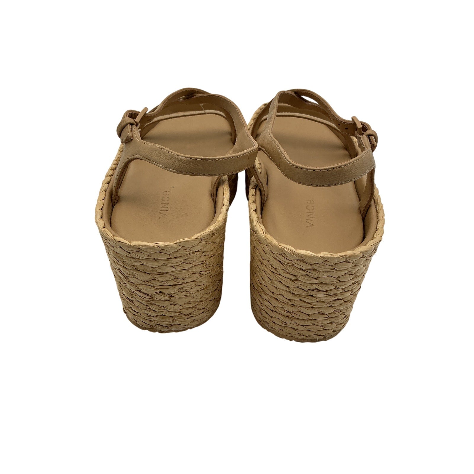 Vince 'Maxine' Beige Leather Platorm Strap Sandal Size 6.5
