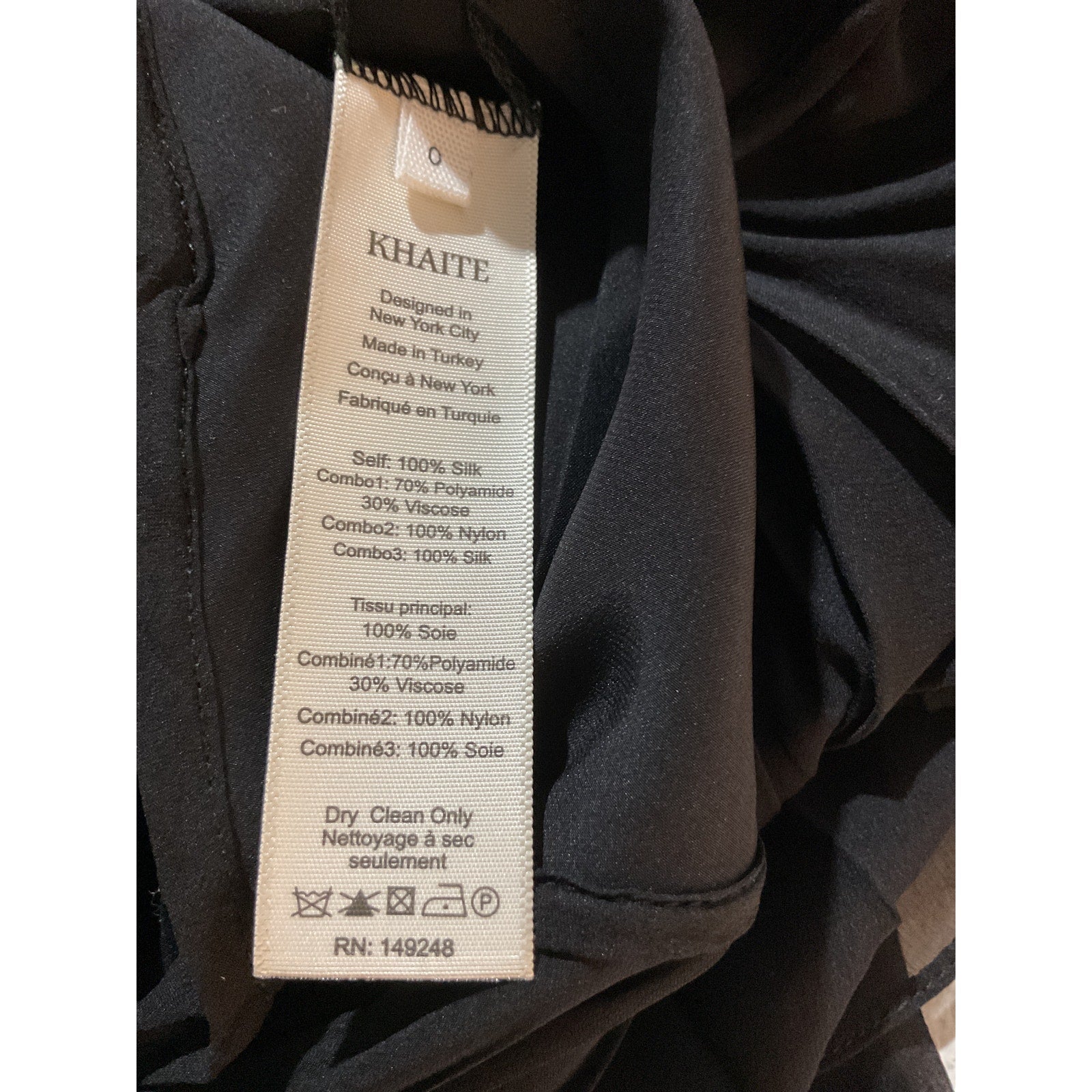 Khaite 'Candita' Black Silk  Dress Size 0