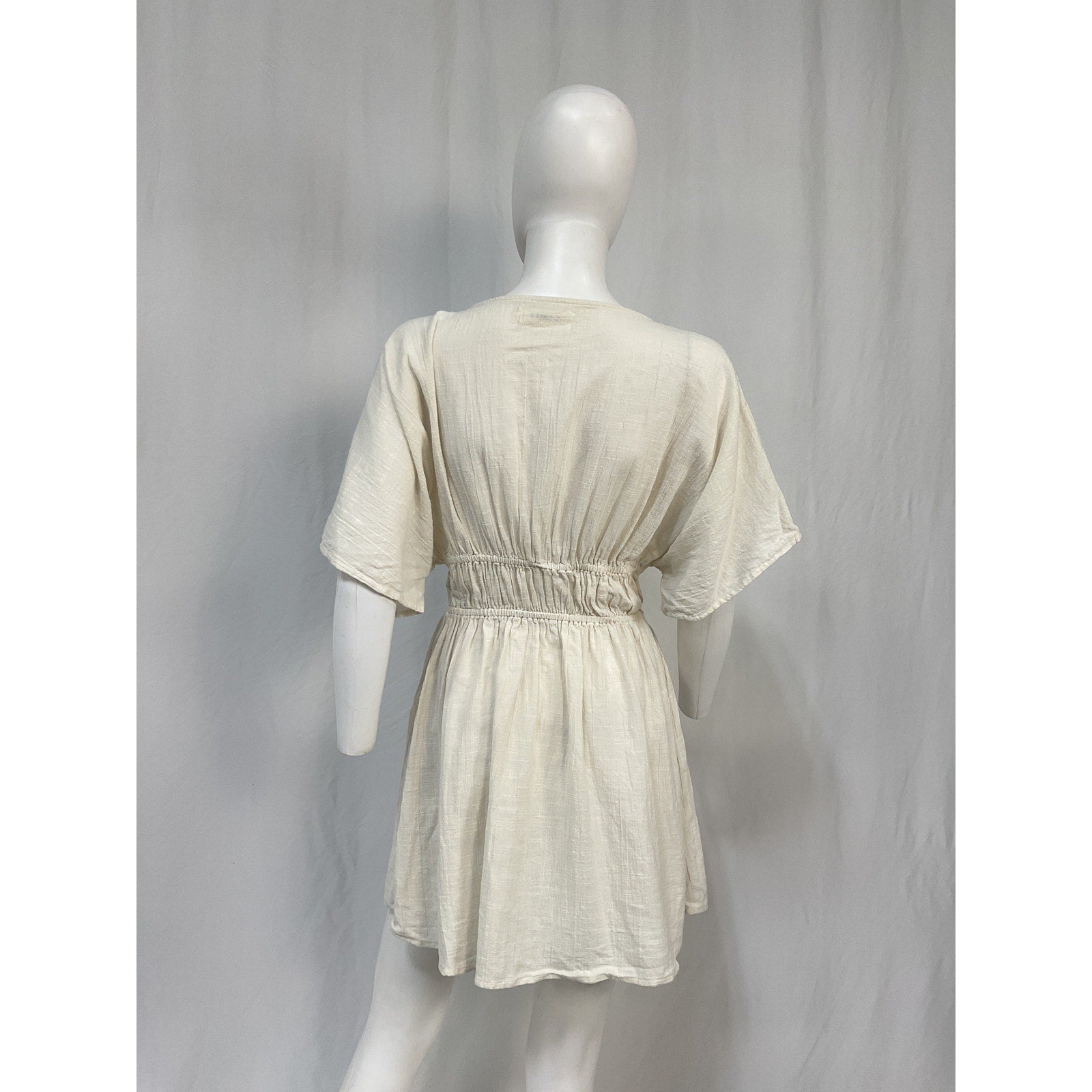 L*Space 'Ocean' Cream Cotton Eyes Tunic Dress Size L