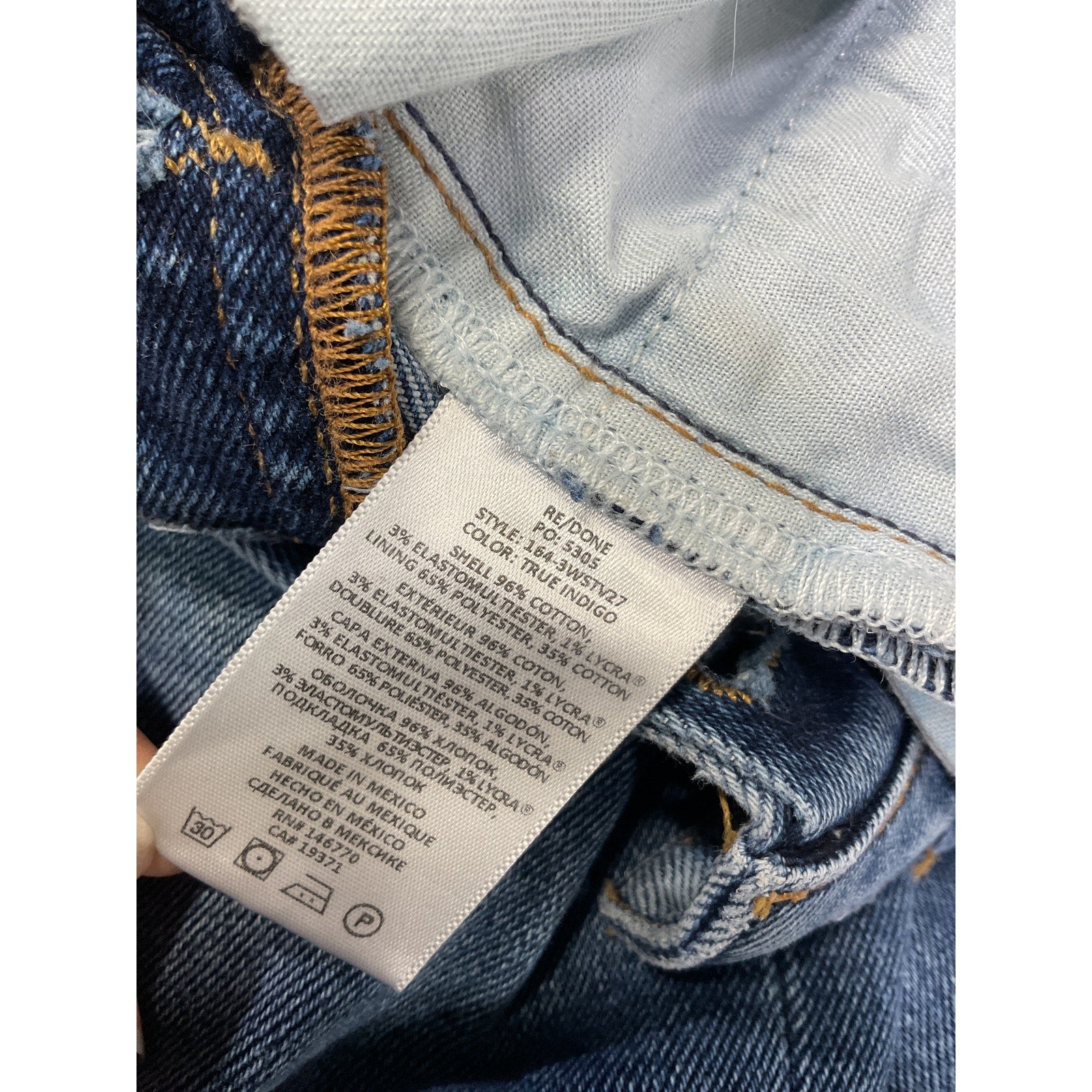 Re/Done '70s' Blue High Waist Ankle Stovepipe Denim Jeans Size 27