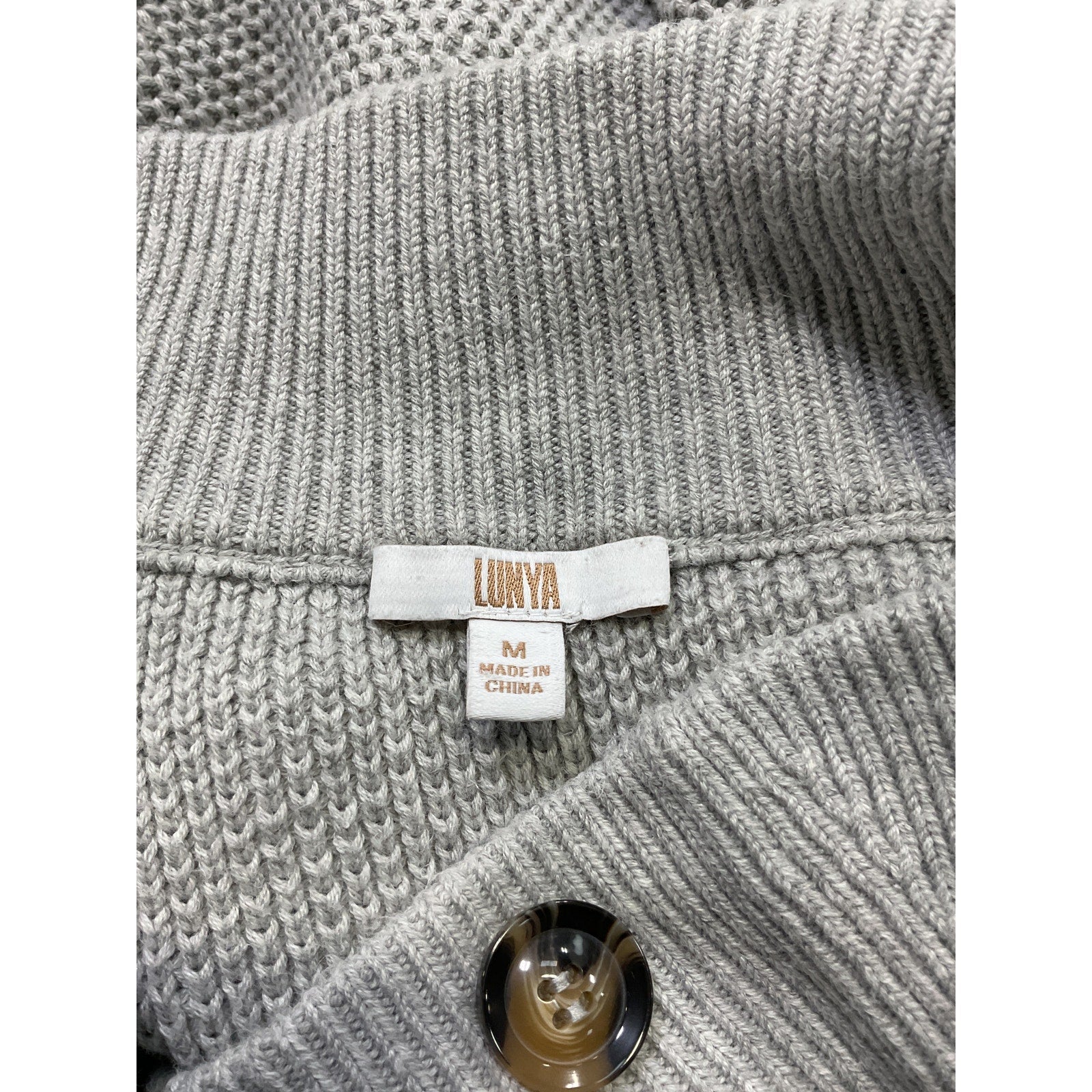 Lunya 'Cozy' Grey Cotton Silk Tops Size M