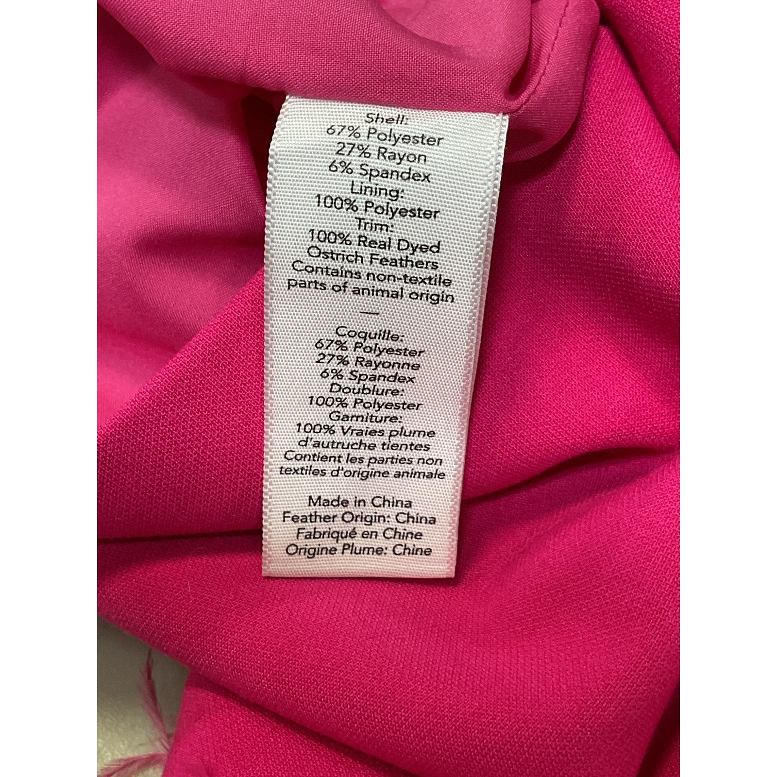 Likely 'Katy' Pink Sleeveless Feather Dress Size 4