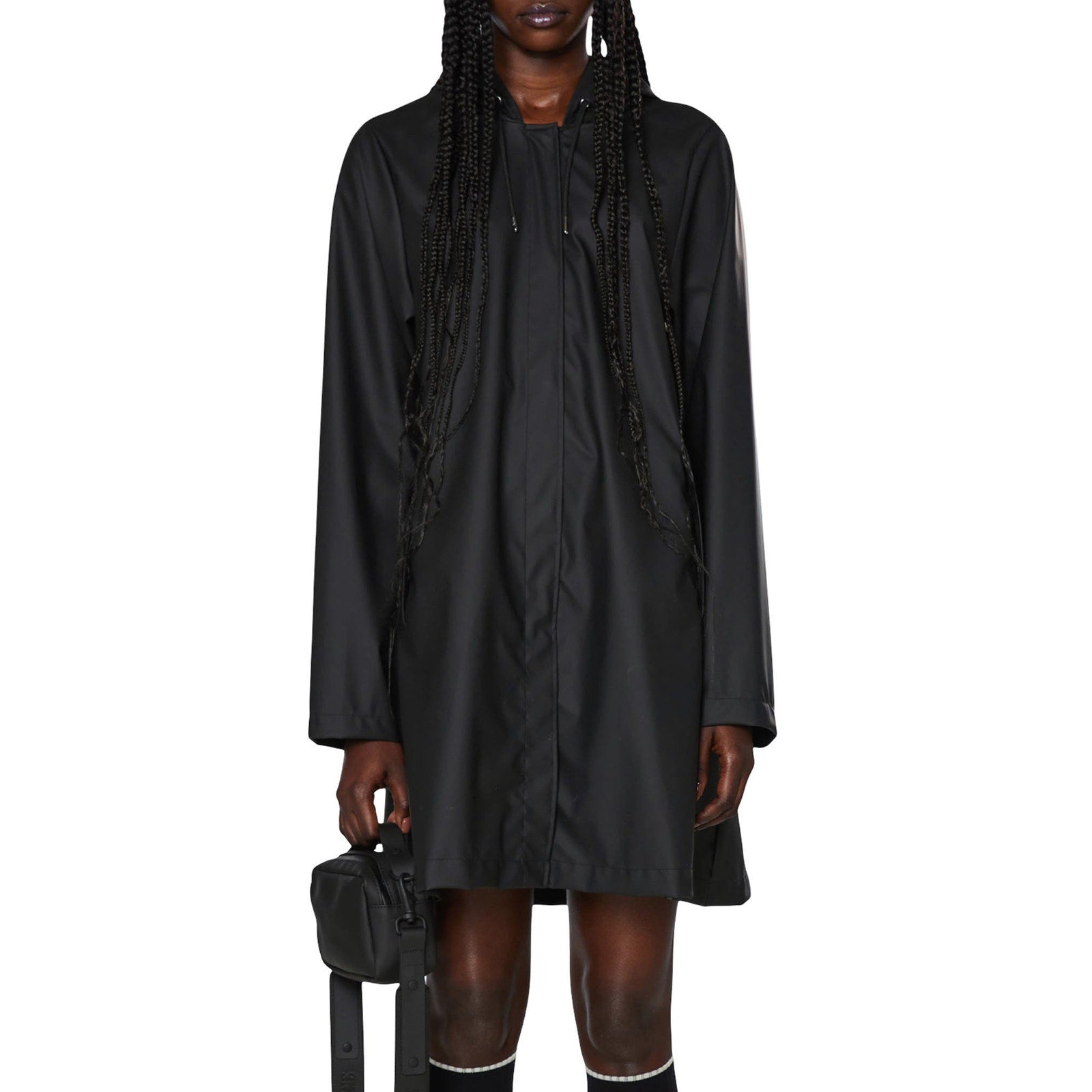 Rains Waterproof Black A-Line Rain Jacket Size S