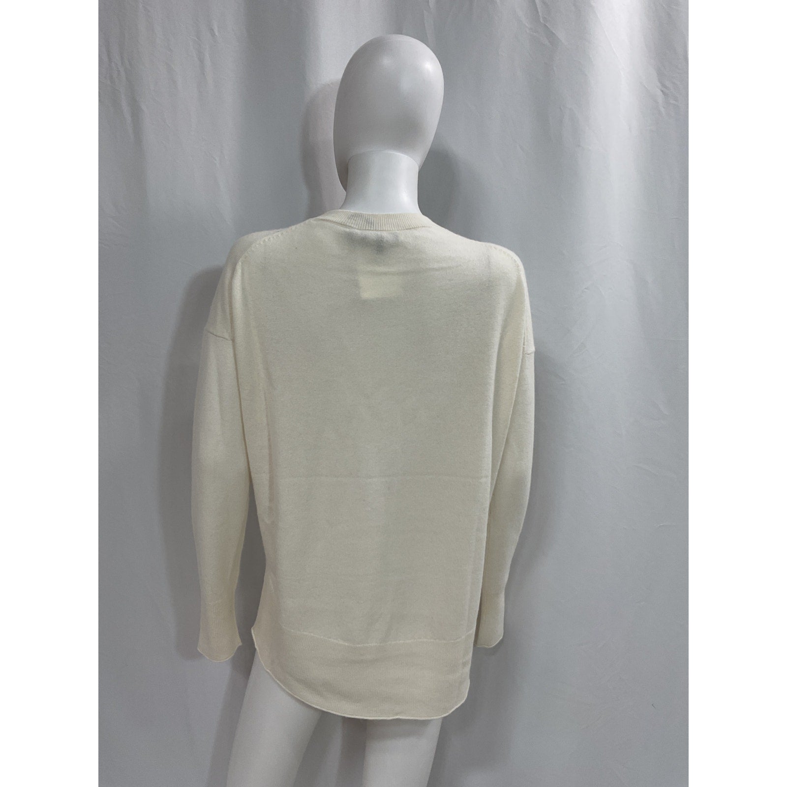 Theory 'Relaxed' White Cashmere Sweater Size S