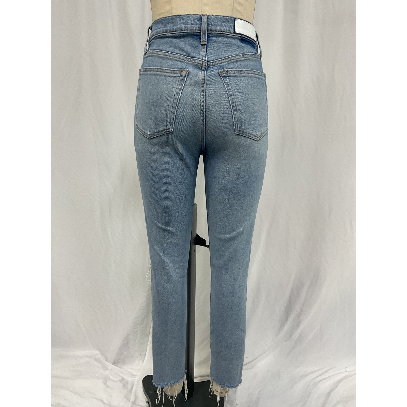 Re/Done '90S' Blue Cotton High Waist Tapered Skinny Jeans Size 27