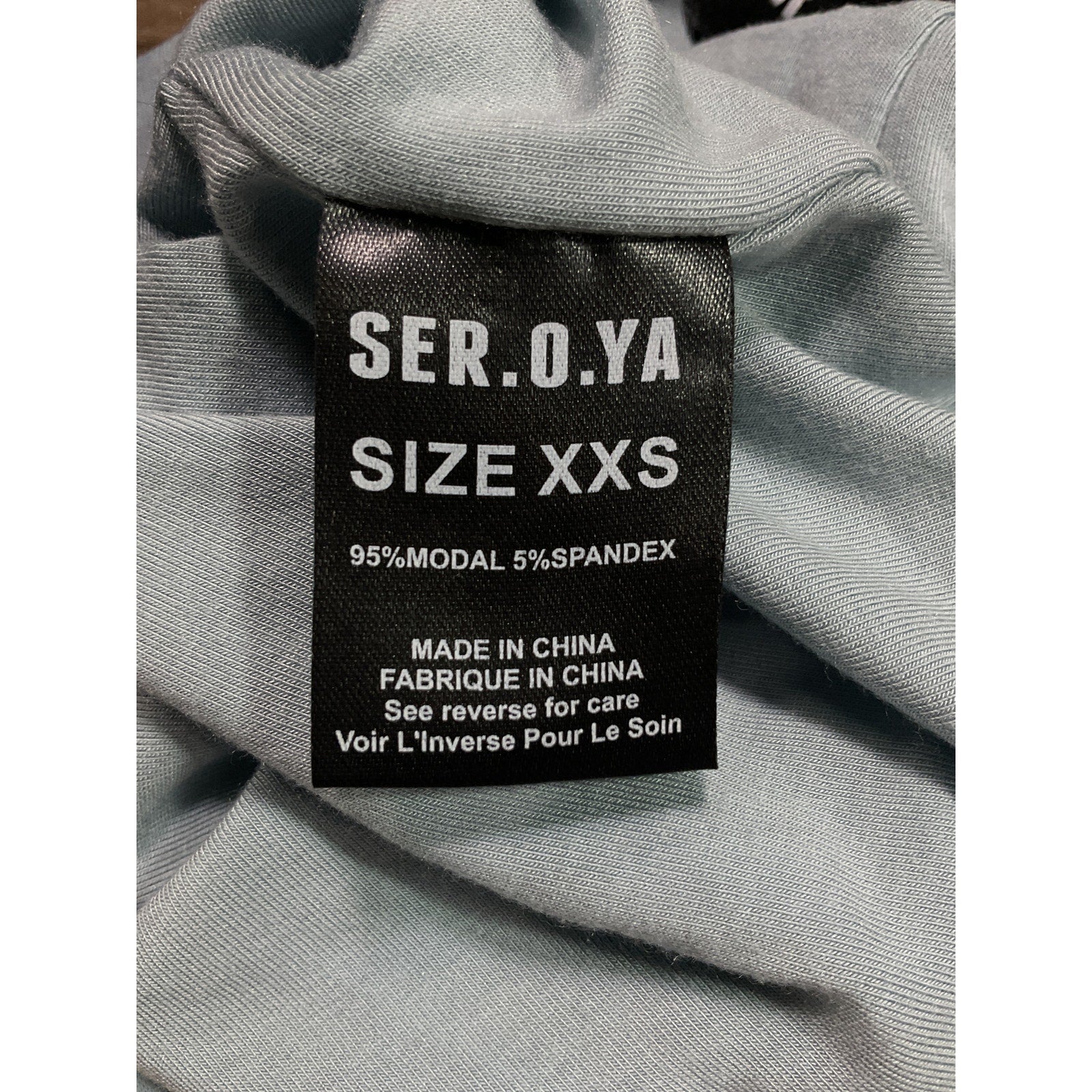 Ser.O.Ya 'Artemis' Blue Long Sleeve Cotton Chest Cut Out Off Shoulder Top Size XXS