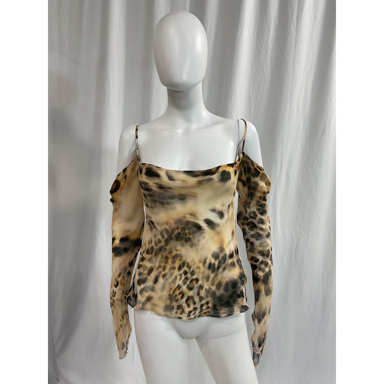 Retrofete 'Akira' Tan Off Shoulder Top Size S