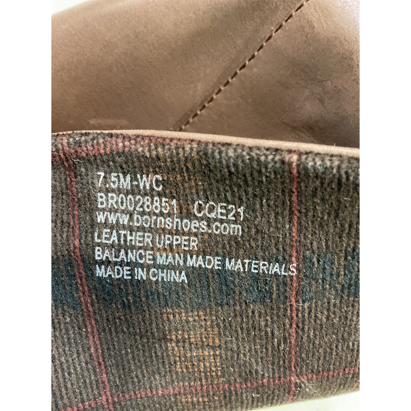 Born 'Saddler' Brown Wide Calf Boot Size 7.5