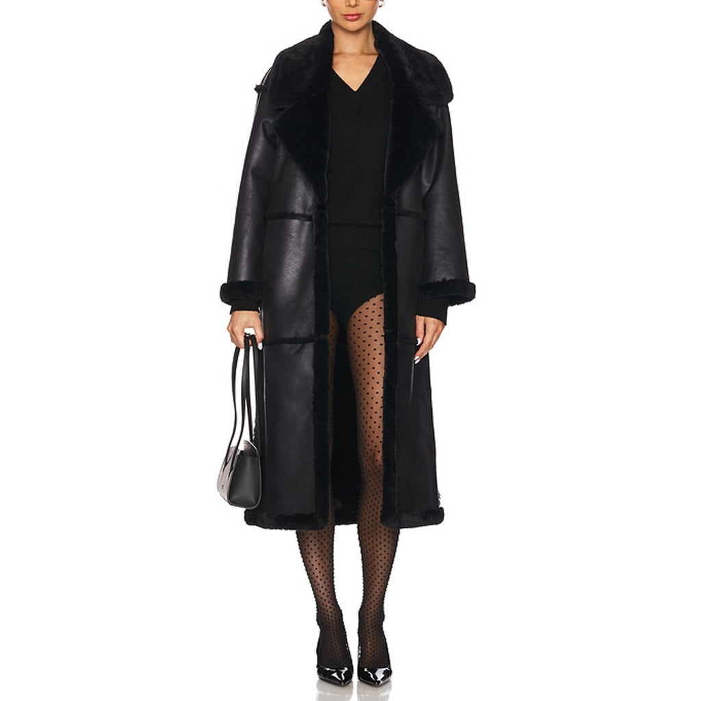Tularosa 'Belen' Black Polyester Coat Size S - NWT