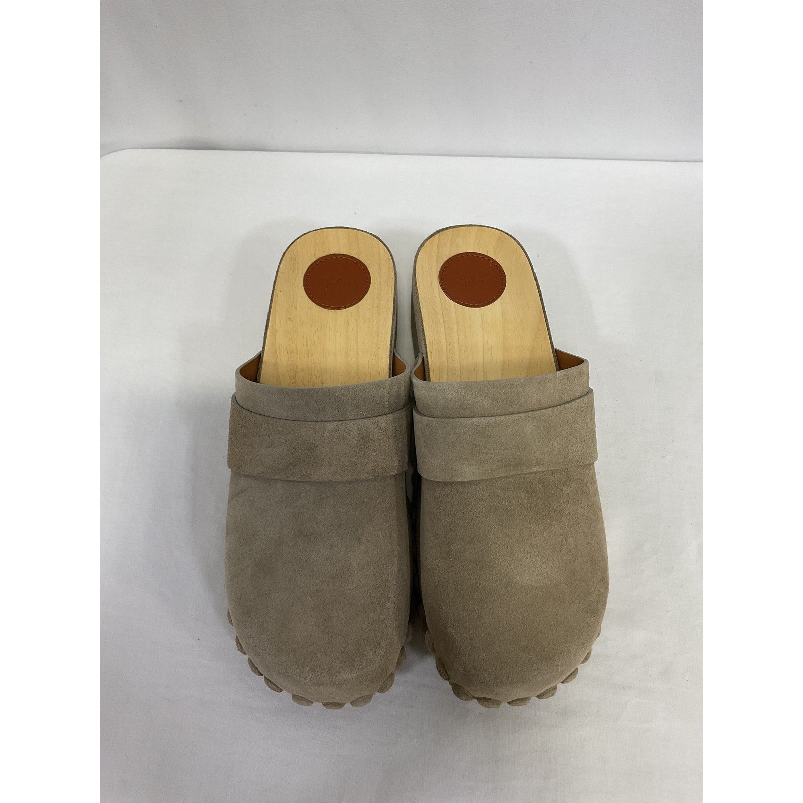 Chlo� 'Joy' Beige Leather Clogs Size 9 - NWT