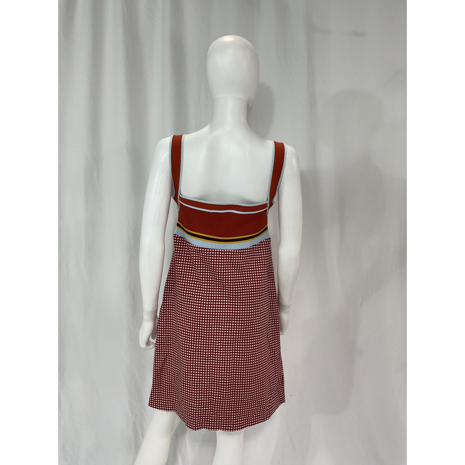 Marni Ribbed And Jacquard-Knit Red Mini Dress Size M