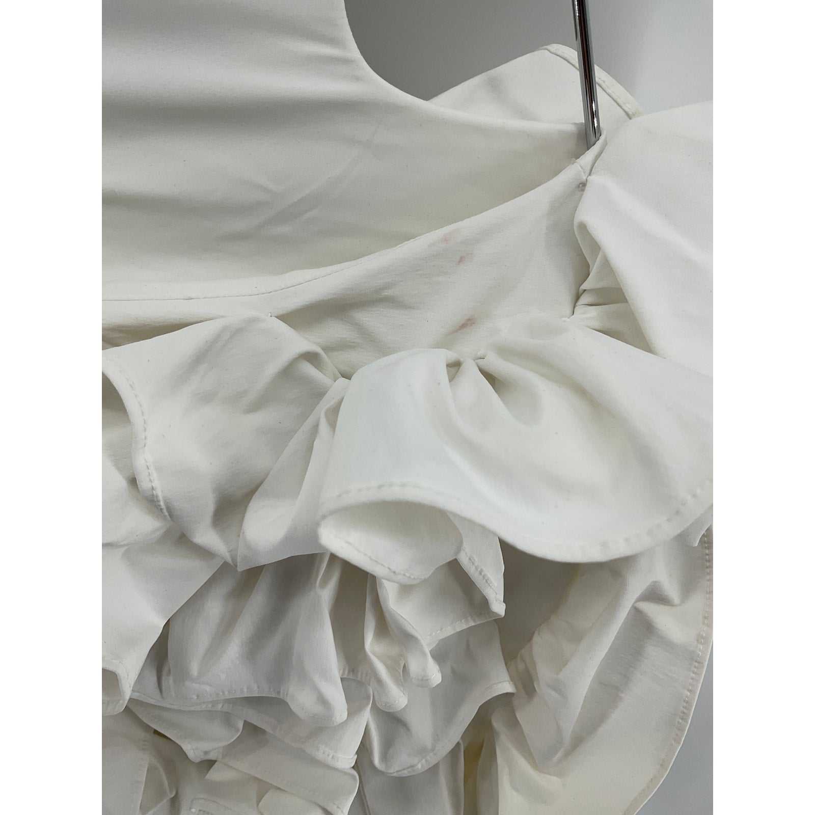 Aknvas 'Jagger' White Nylon Ruffle Dress Size 0