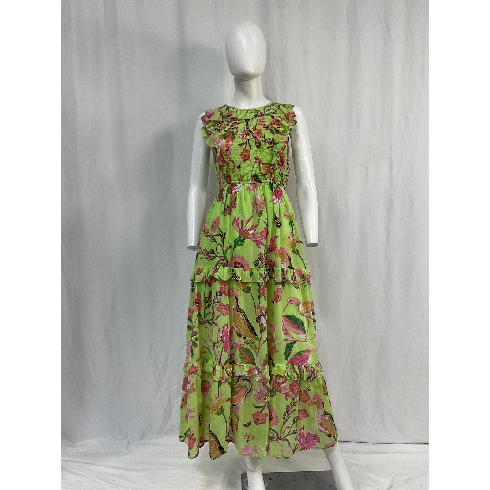 Banjanan 'Iris' Green Cotton Dress Size S