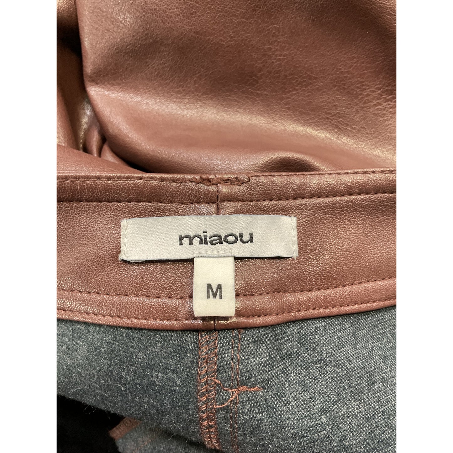 Miaou 'Junior' Brown Vegan Leather Pant Size M
