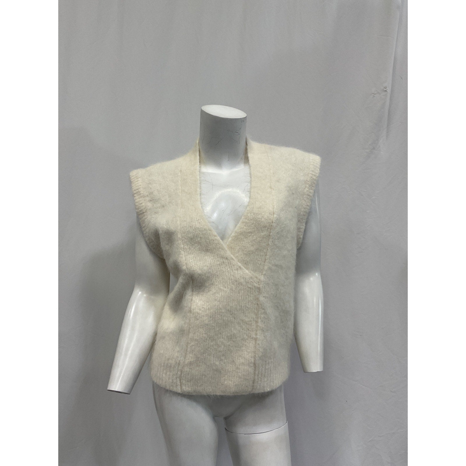 Rta 'Maisie' White Cap Sleeve V Neck Sweater Vest Size S