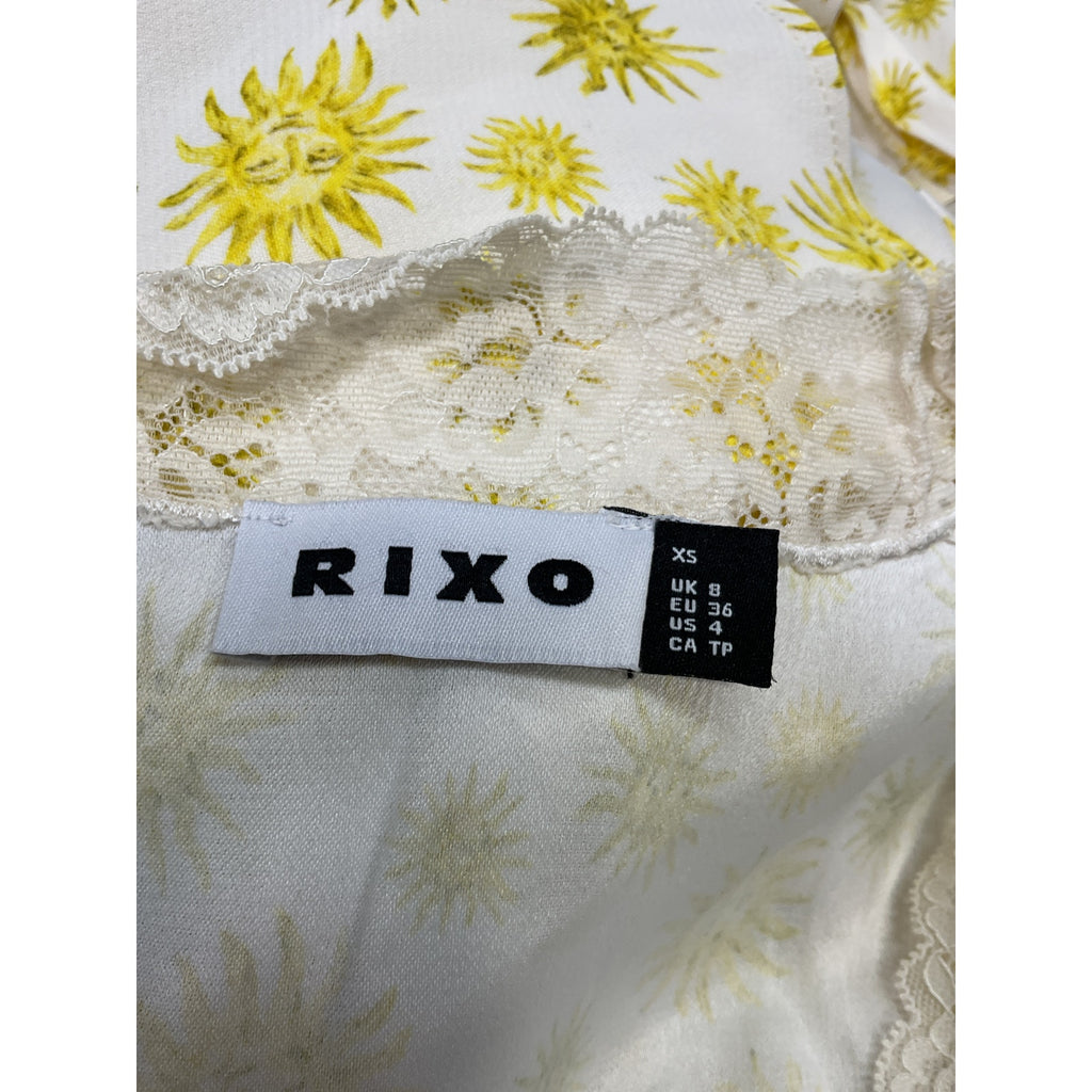 Rixo 'Selva' White Flora Print Top Size XS