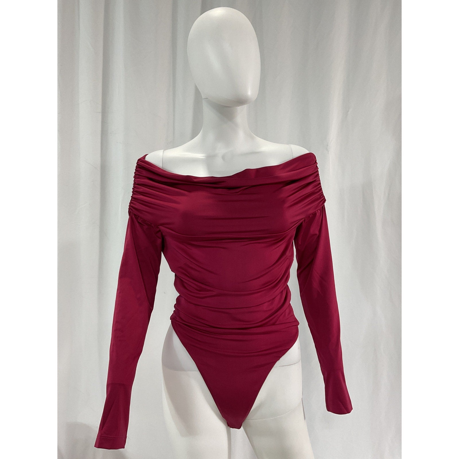 Nookie 'Element' Pink Off Shoulder Thong Back Bodysuit Size M - NWT