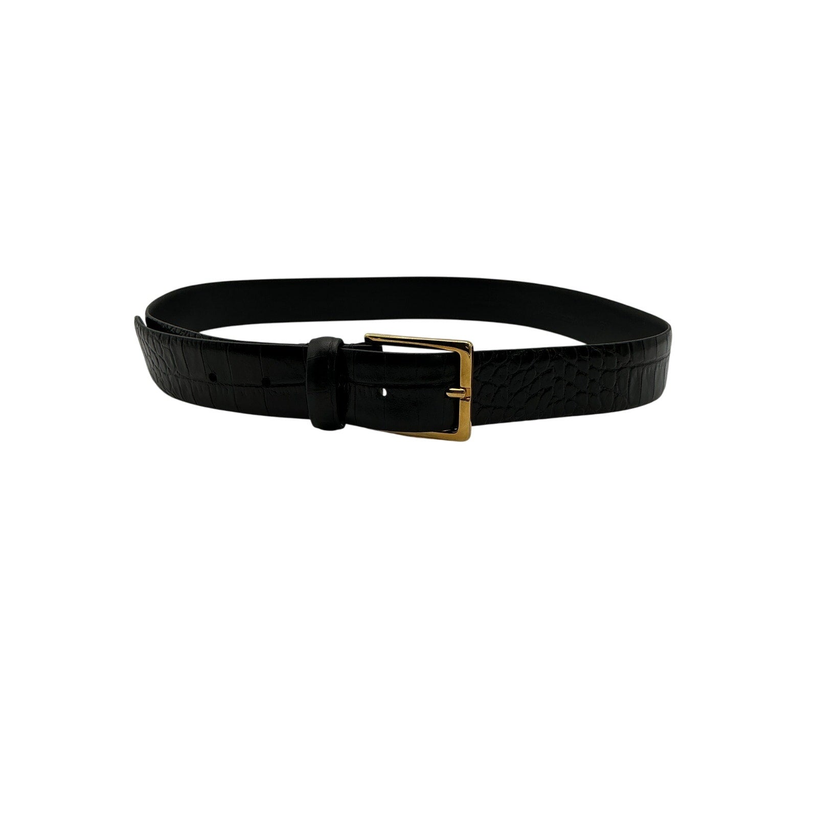 Anderson's Black Leather Croc-Effect Belt Size 80