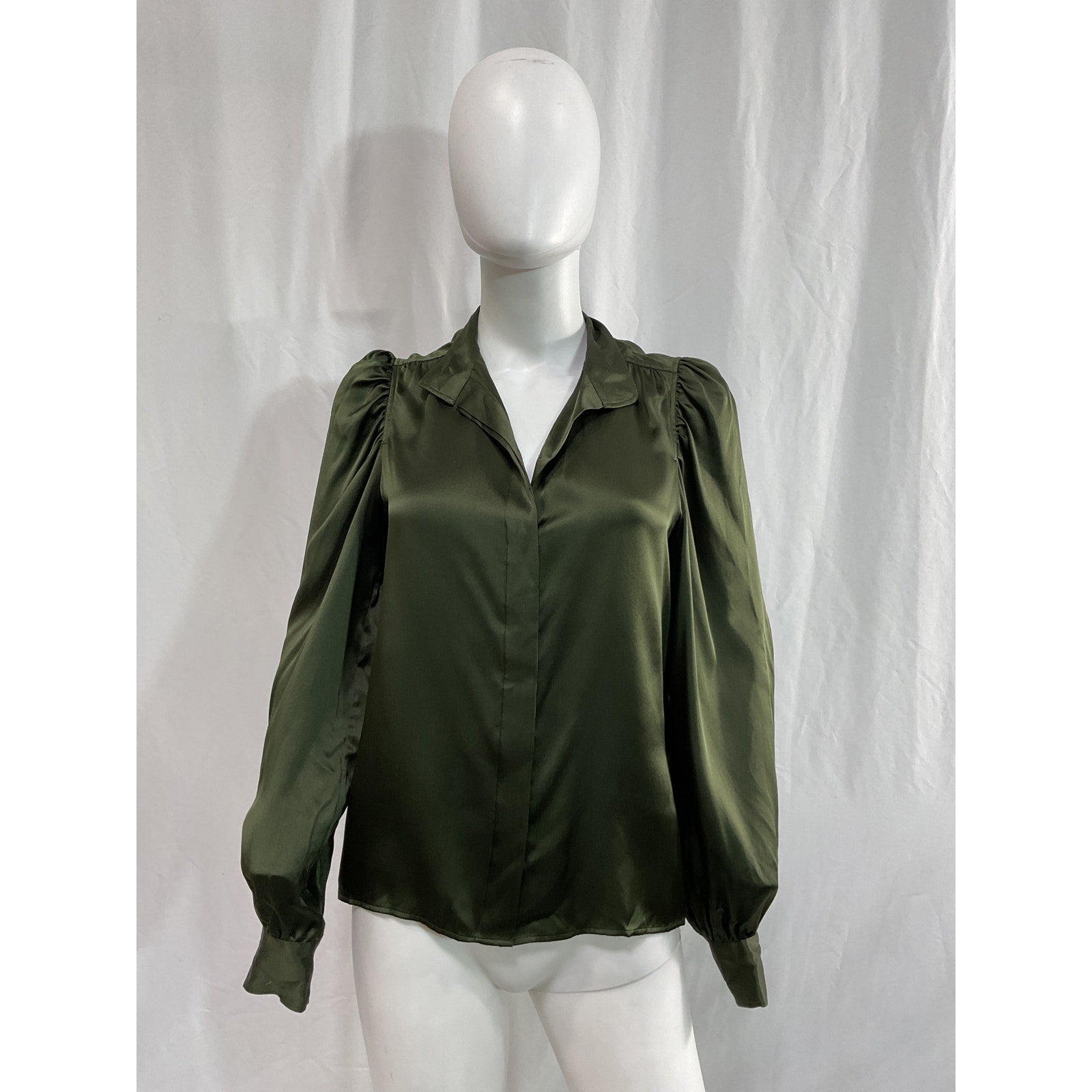 Frame 'Gillian' Green Long Sleeve Top Size XS