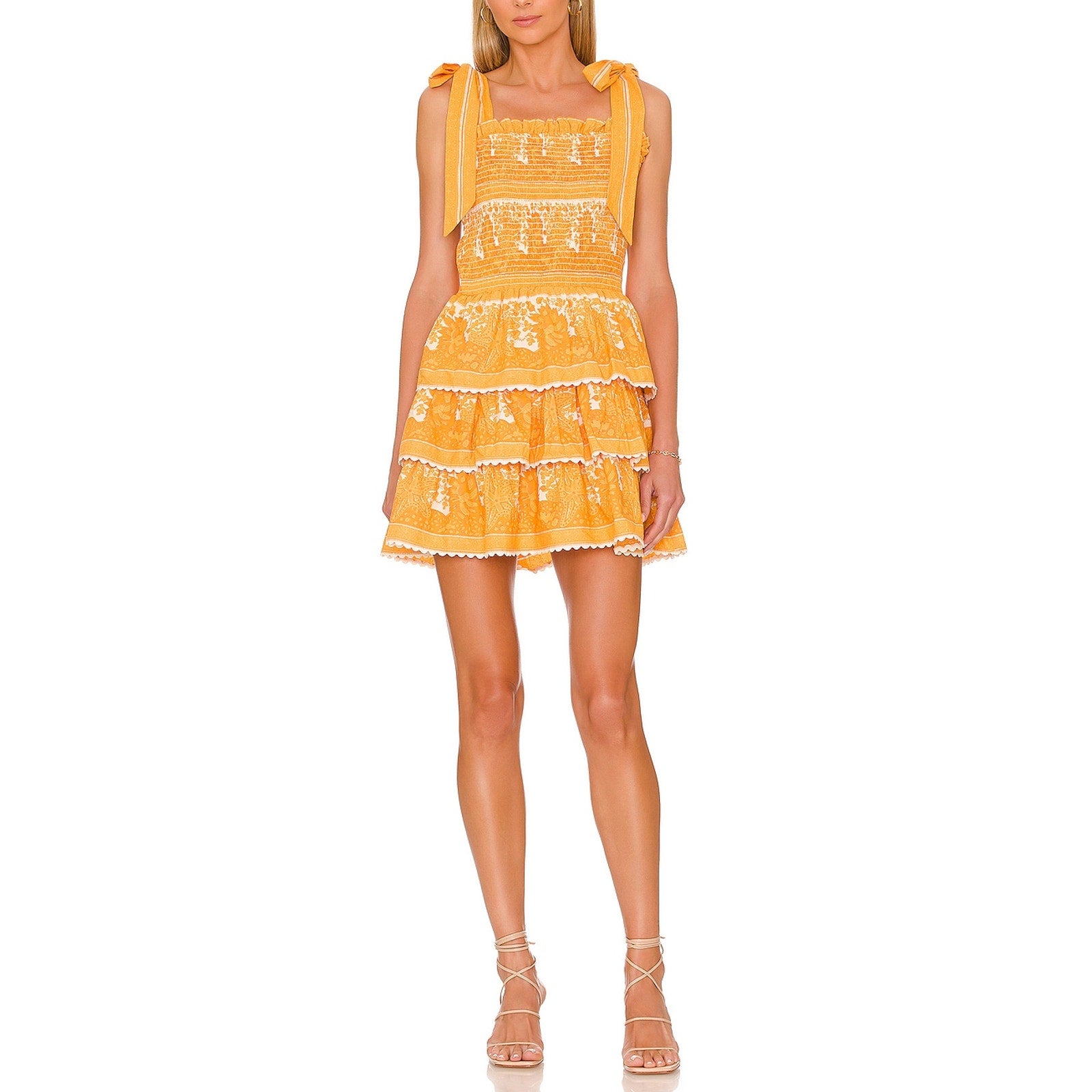 Cleobella 'Eliana' Orange Cotton Mini Dress Size S