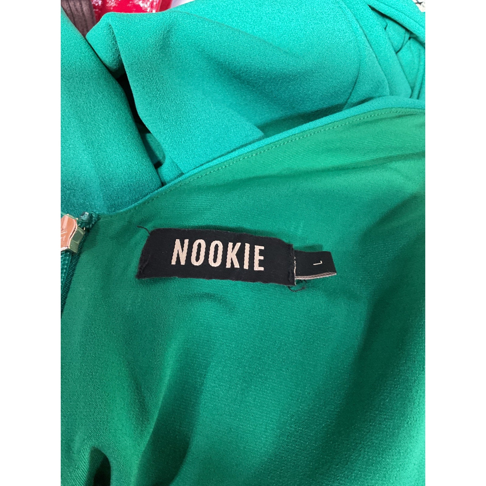 Nookie 'Coco' Green Halterneck Ponte Dress / Gown Size L - NWT